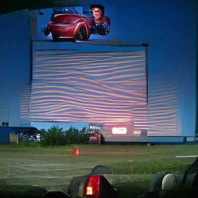 Nostalgic Drive-In Movie Theater at Night