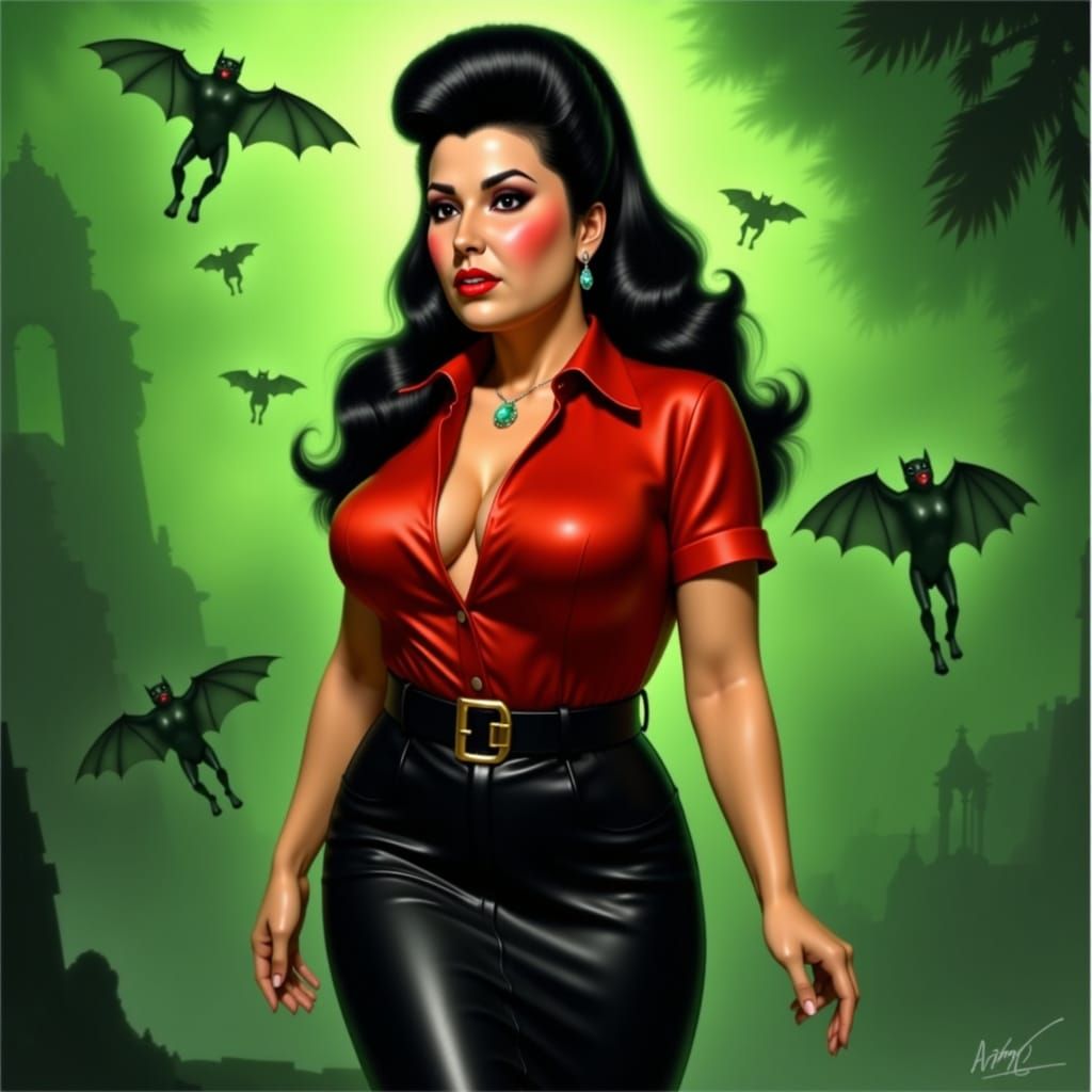 Gothic Horror Scene in a Whirling Fog