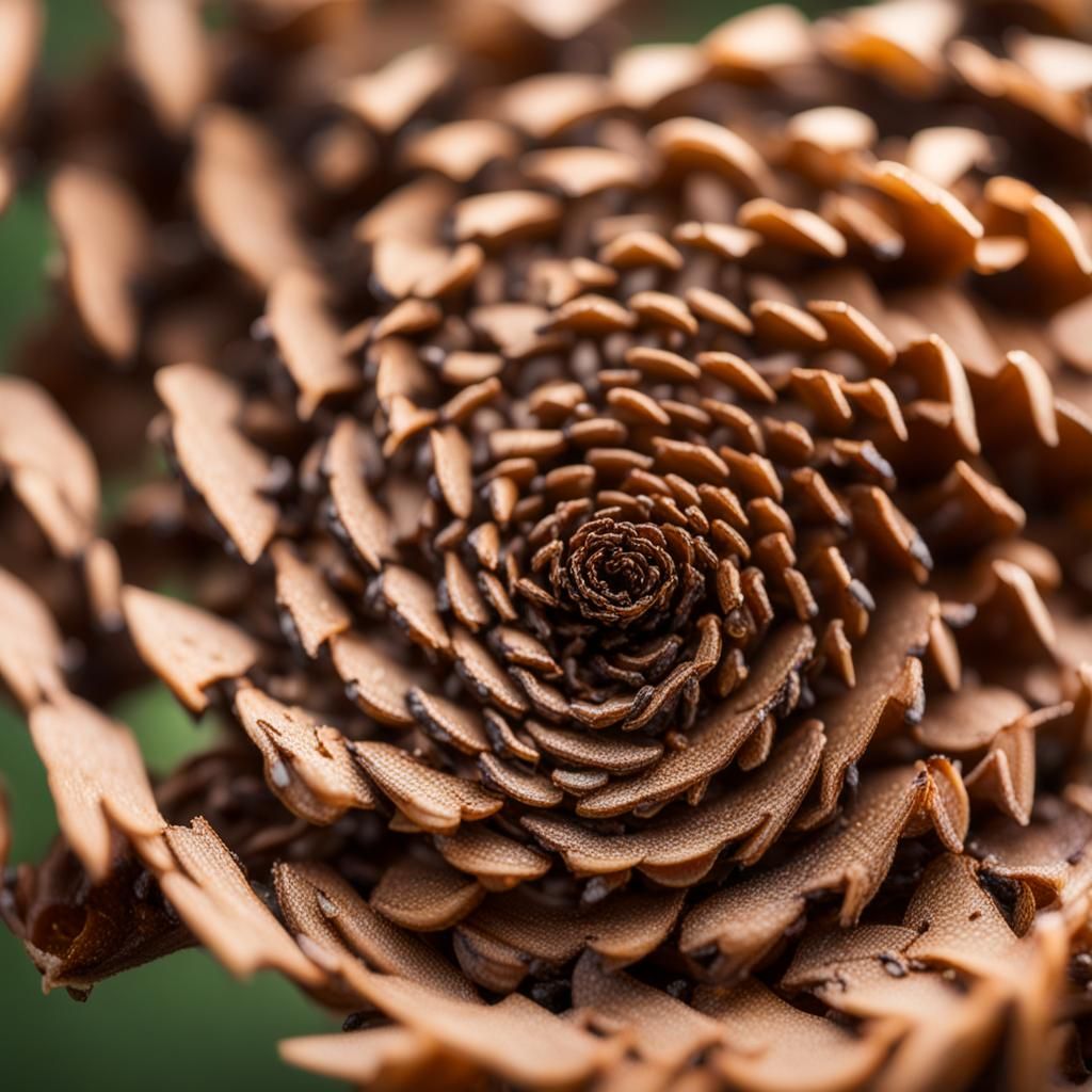 Ants Form Fibonacci Spiral in Pine Cone