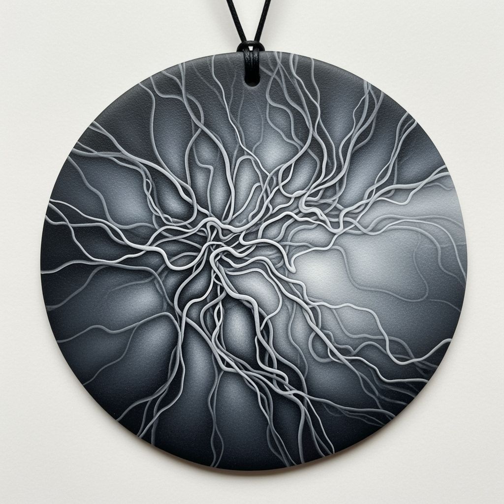 Minimalist Monochromatic Polymer Clay Pendant