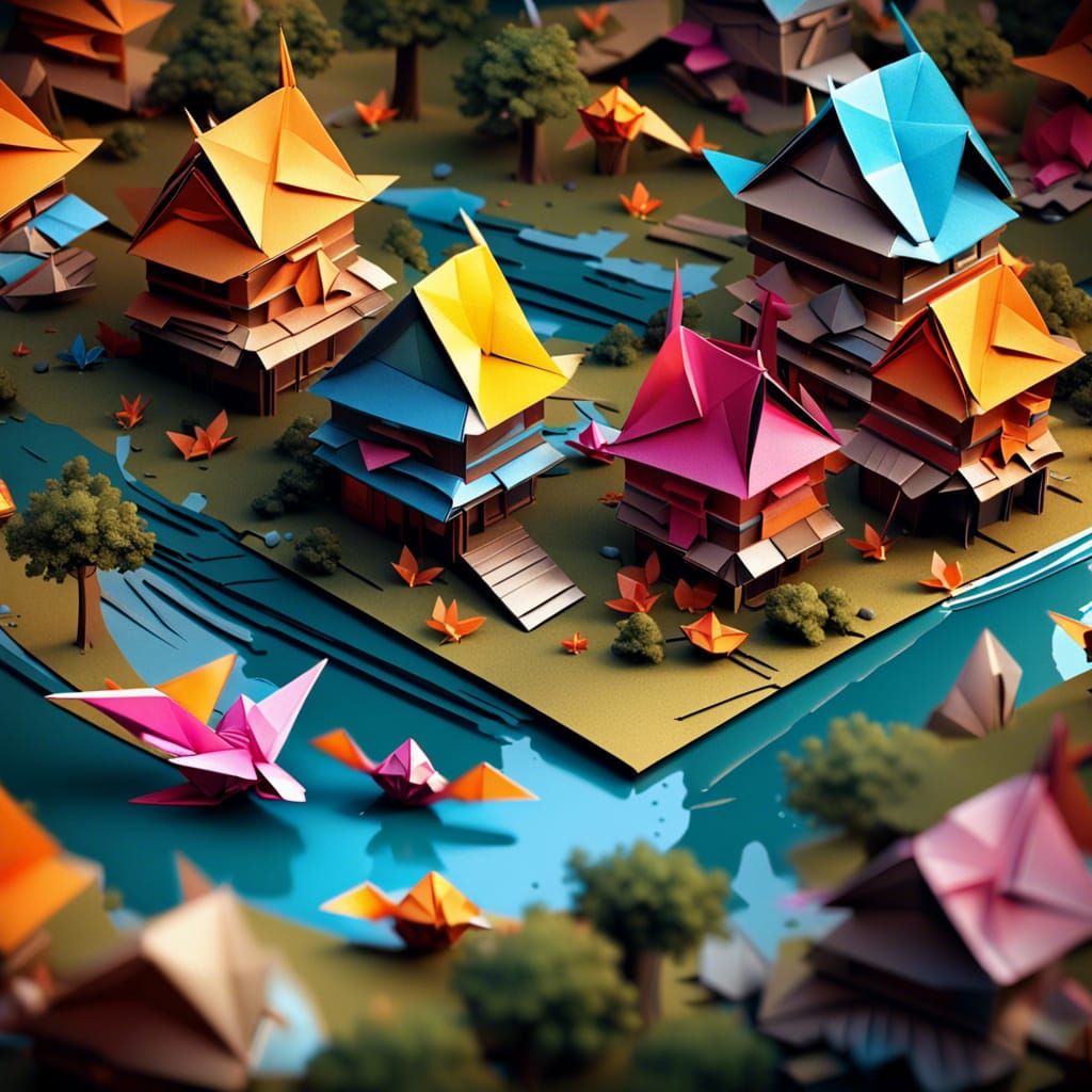 Origami Village Pop-Up: Splash Art Concept