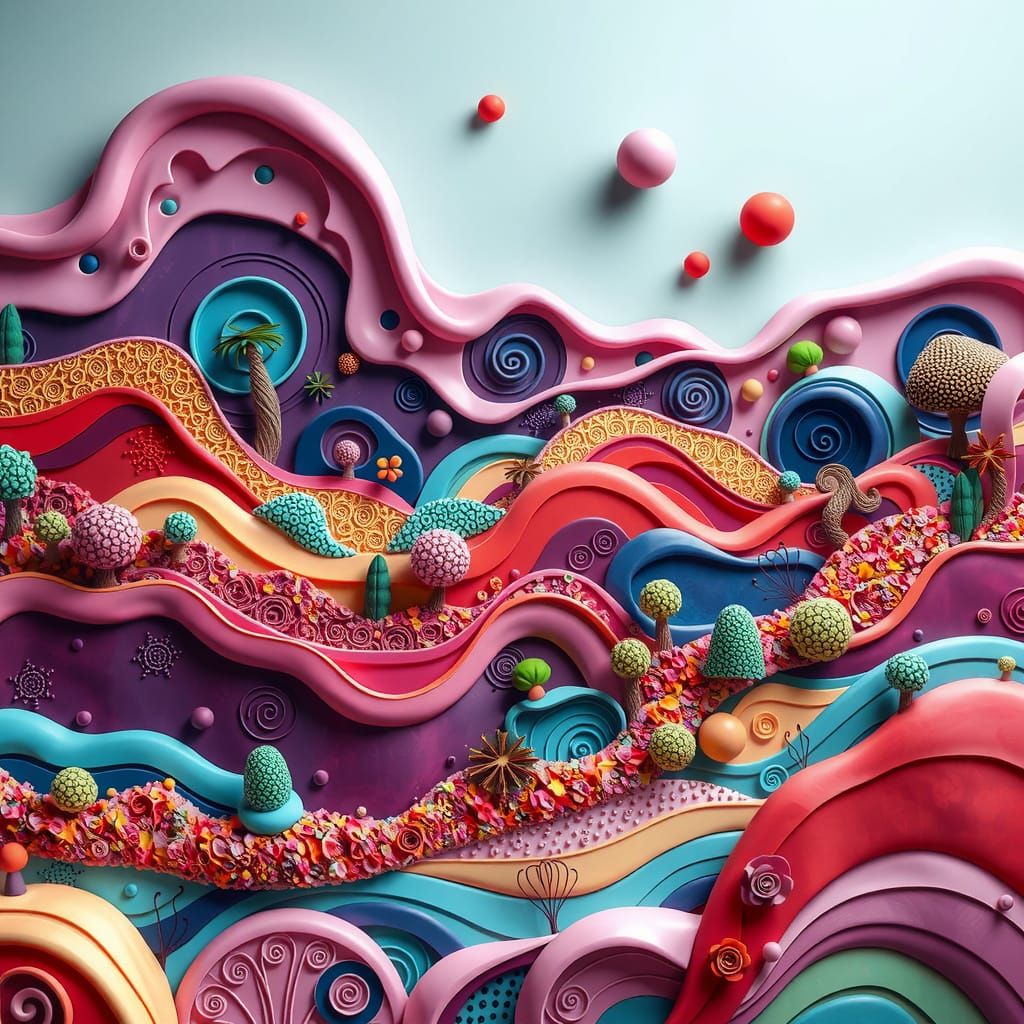 Polymer Clay Landscape Inspired by Modernist Garden Designs