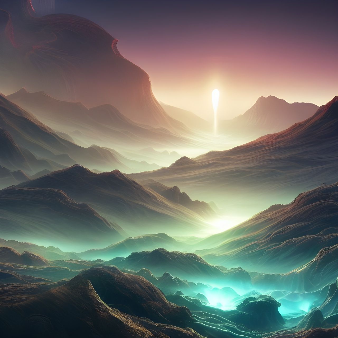 Eldritch Sci-Fi Landscape on Distant Planet
