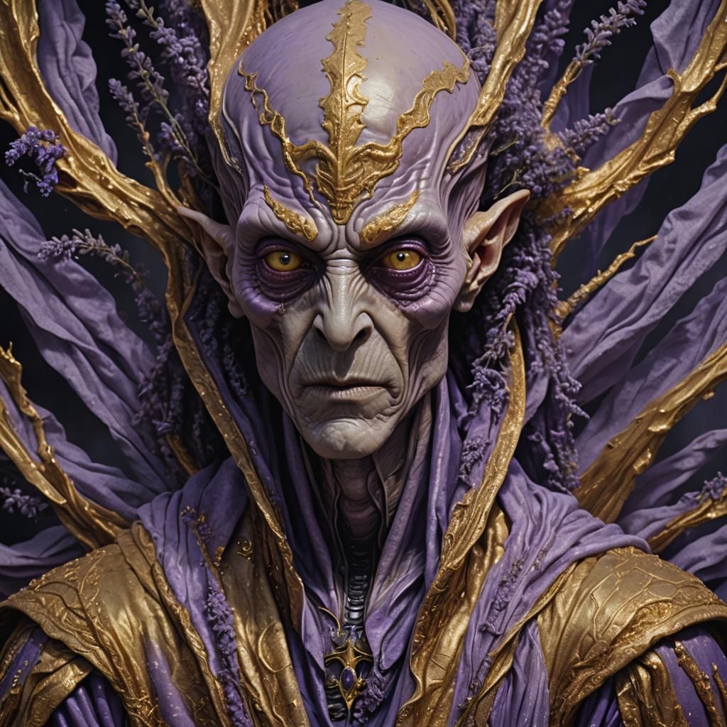 Hyperrealistic Portrait of an Alien Politician in Soft Fabri...