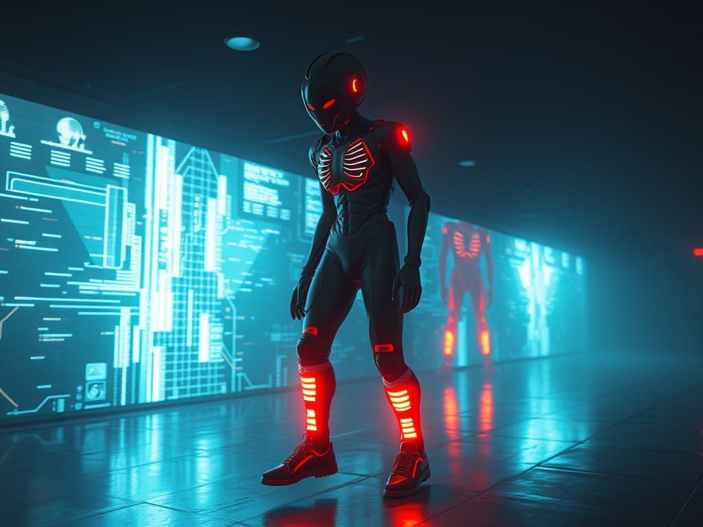 With Sentient Biodigital Constructs in Glowing Float-Pants
