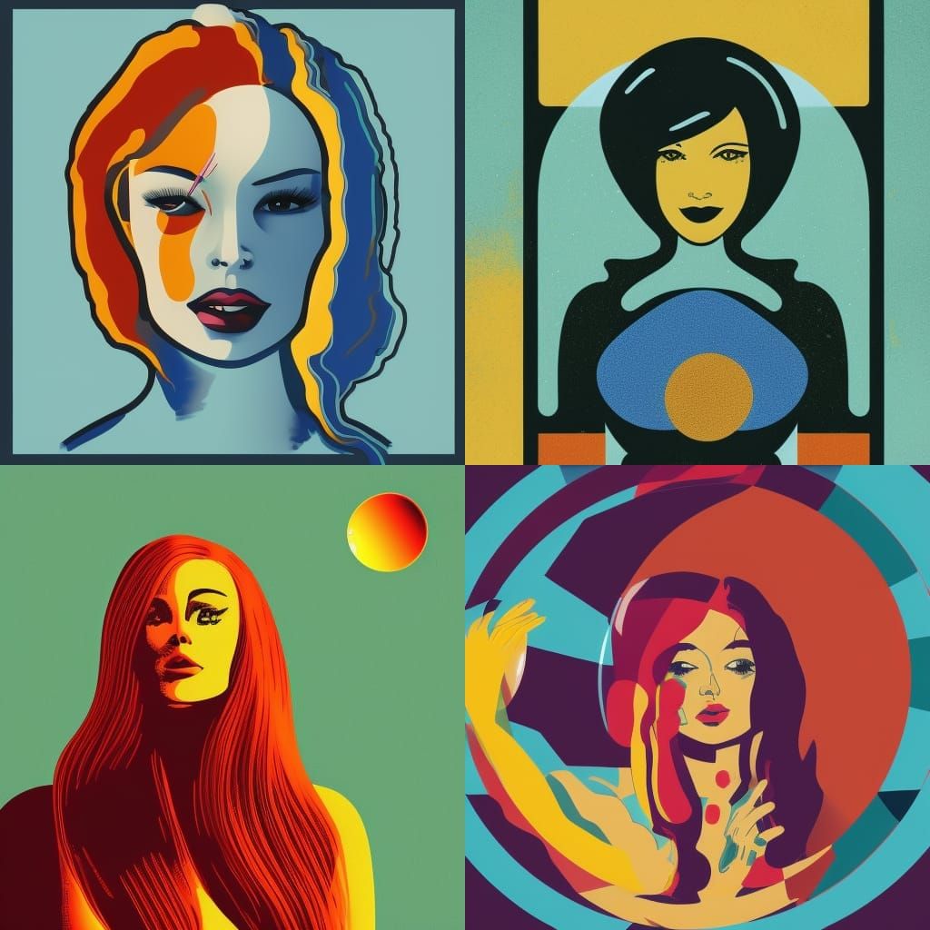 Redhead in Bubble Bath: Pop Art Screen Print