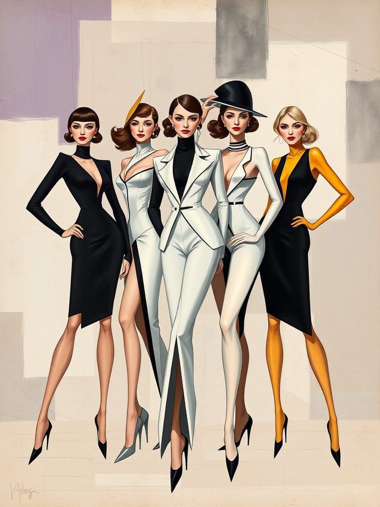 Angular Avant-Garde Fashionistas in Art Deco Style