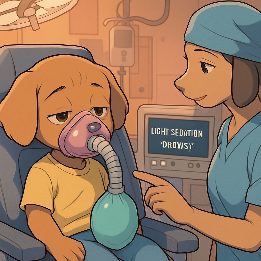Puppy Child Anesthesia in Anime Style