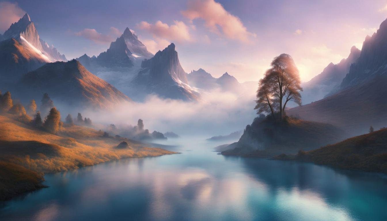 Swiss Alps Sunrise Masterpiece in Vibrant Hyper-Realistic St...