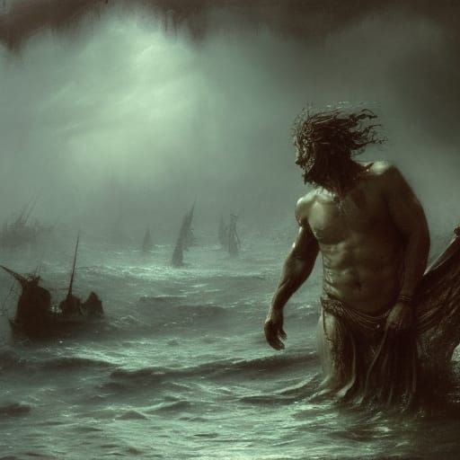 Cthulhu Rises: A Sinister Escape in Oil Paint