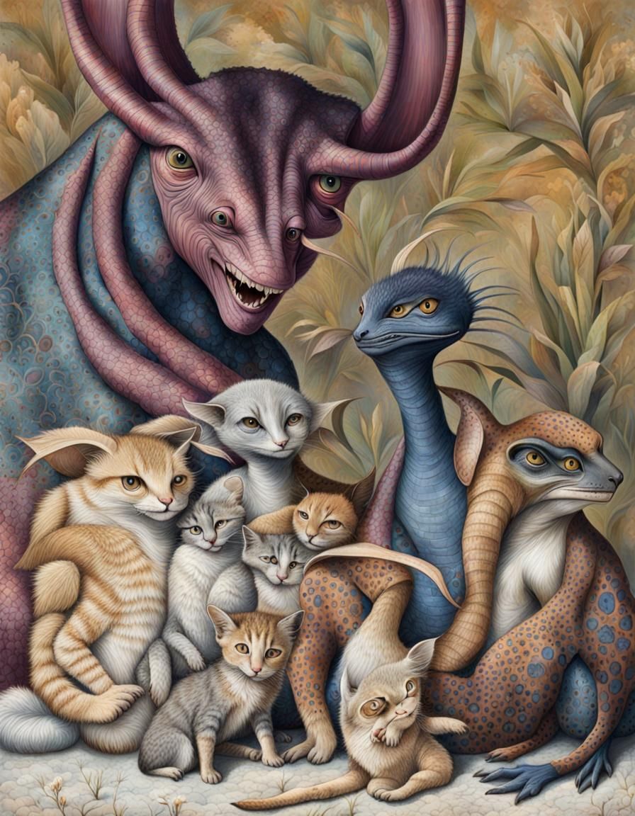 Surreal Alien Restaurant Celebration in Magical Realism