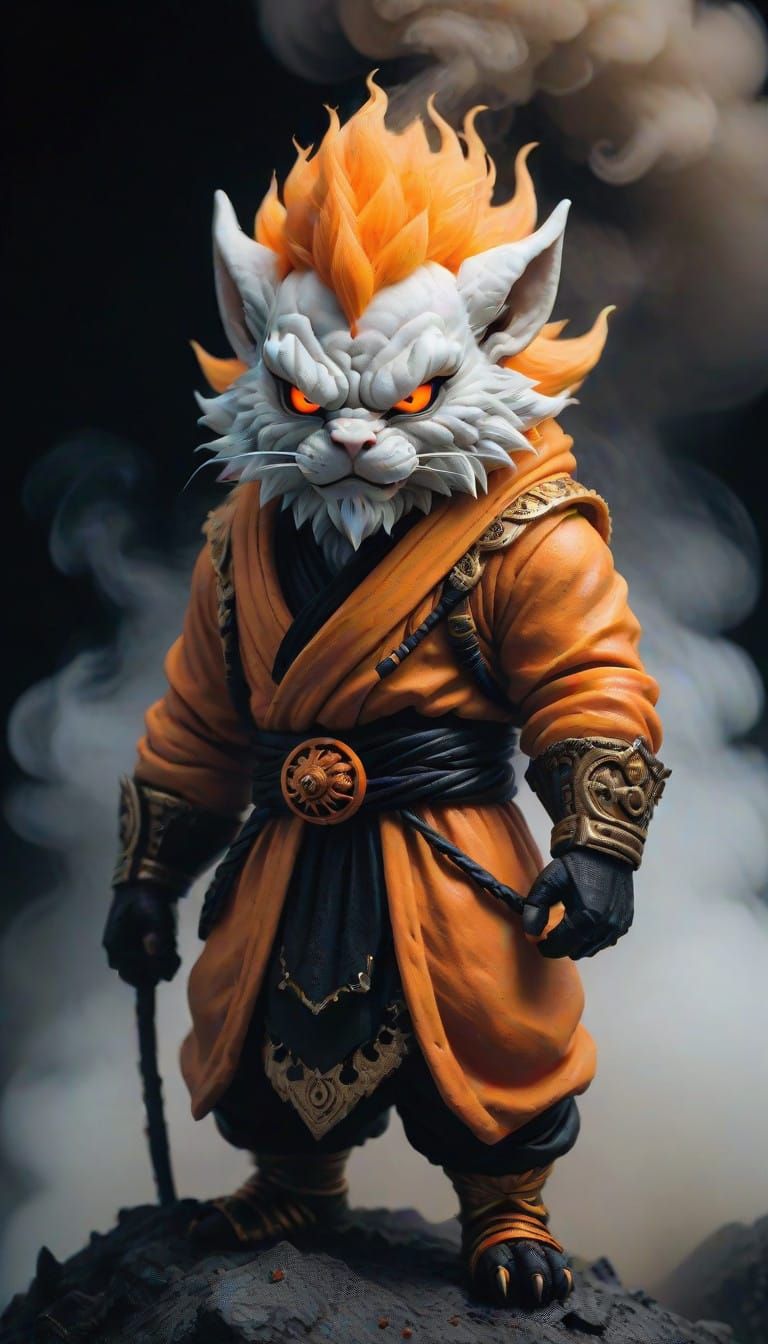 Serious Miniature Majin Chimera in Winter Attire