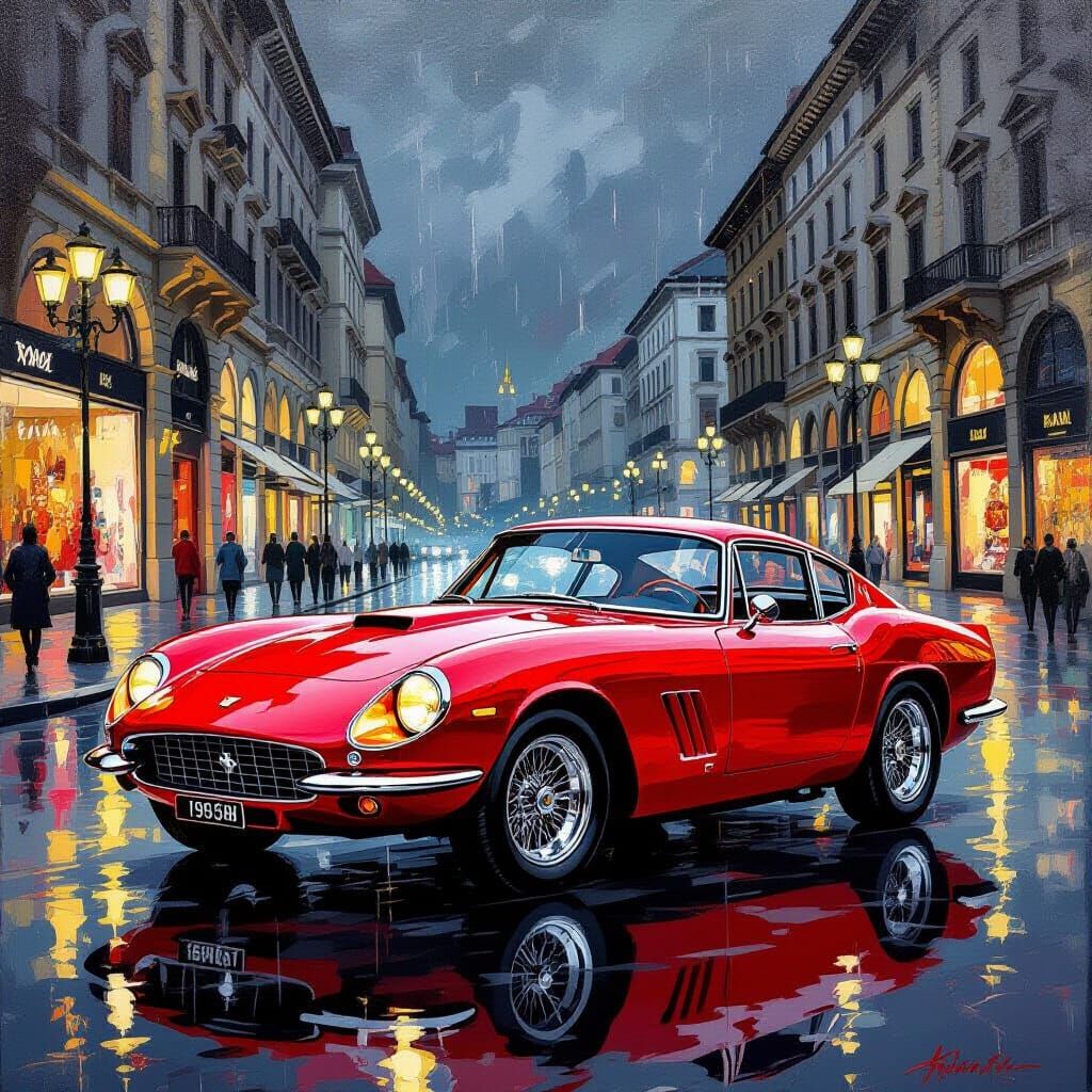 Rosso Corsa 1960s Sports Car in Milan