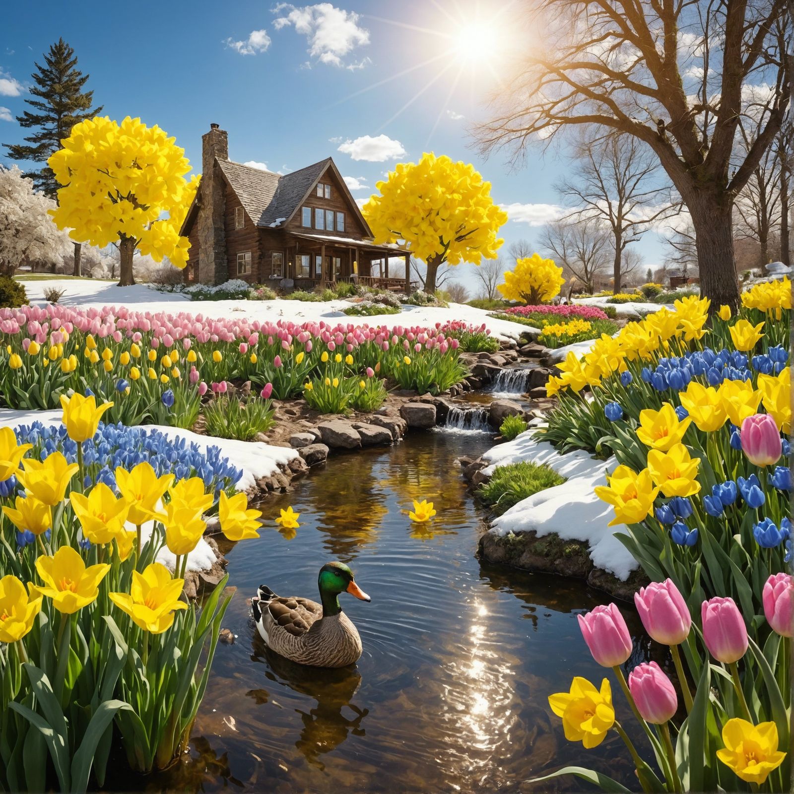 Duck enjoying the Spring like weather