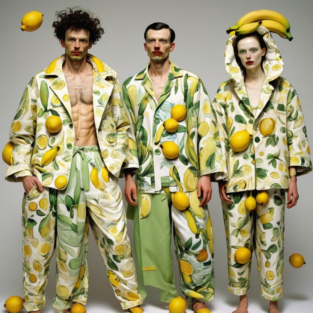 Tropical Fruit Night Suit: Expressionist Food Art