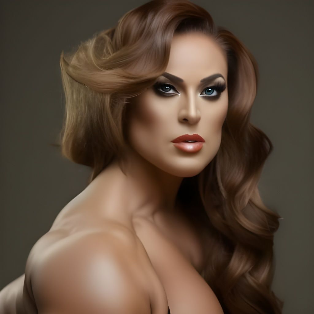 Voluptuous Female Bodybuilder Posing in Fantasy Concept Art