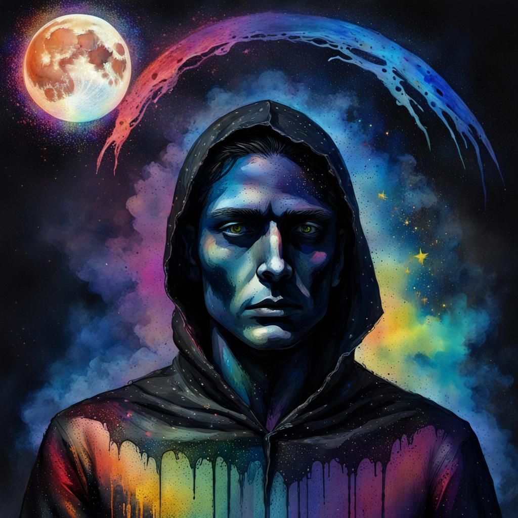 Ethereal Shadow Figure in Gothic Impressionist Style