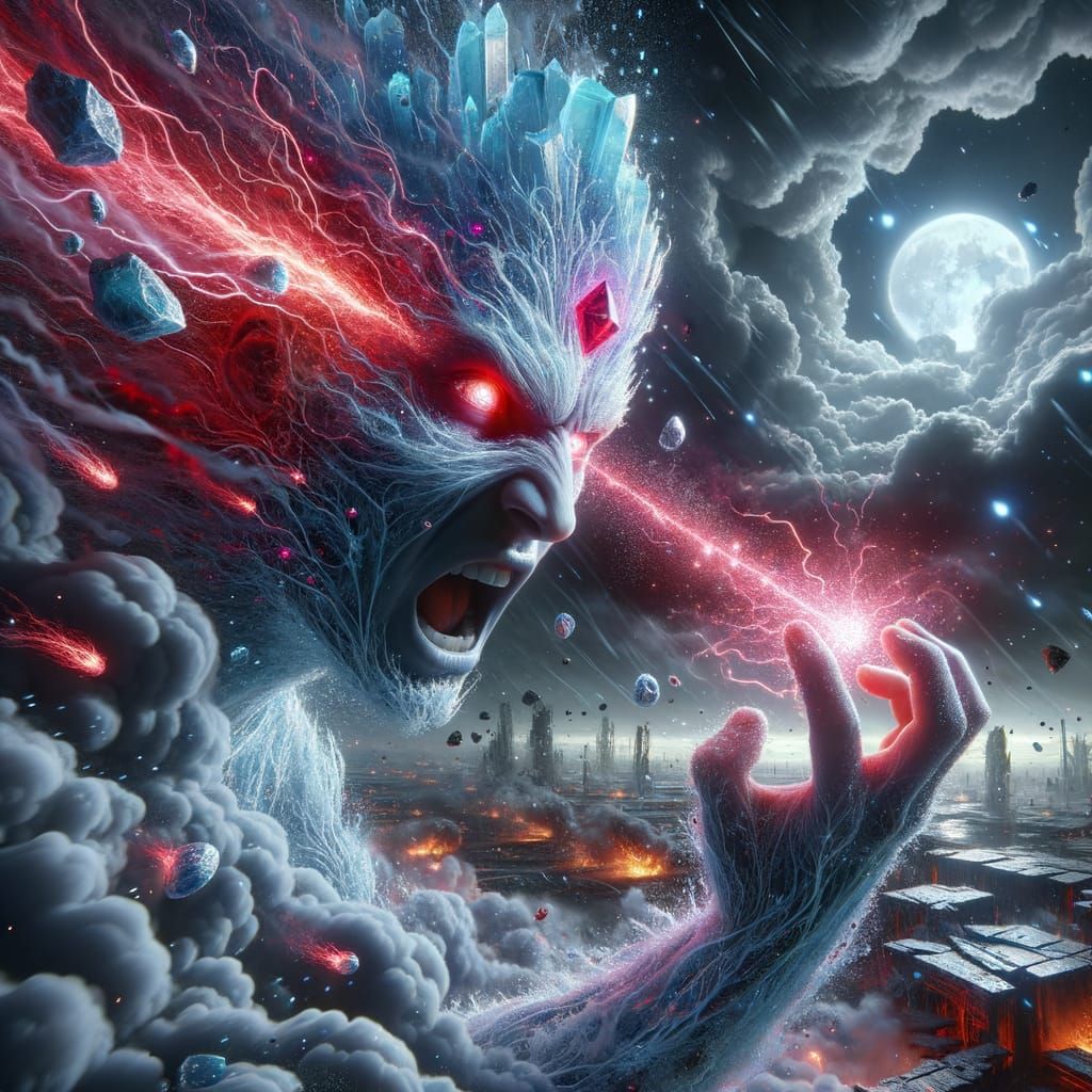 Goddess of Ice Unleashes Fury on a Ruined Cityscape