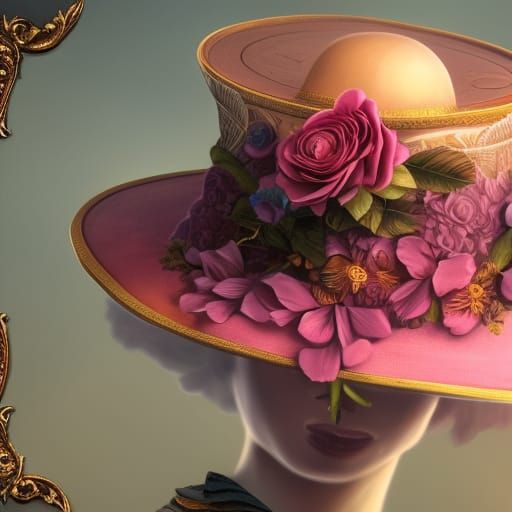 Fantastical Top Hat Bursting with Flowers