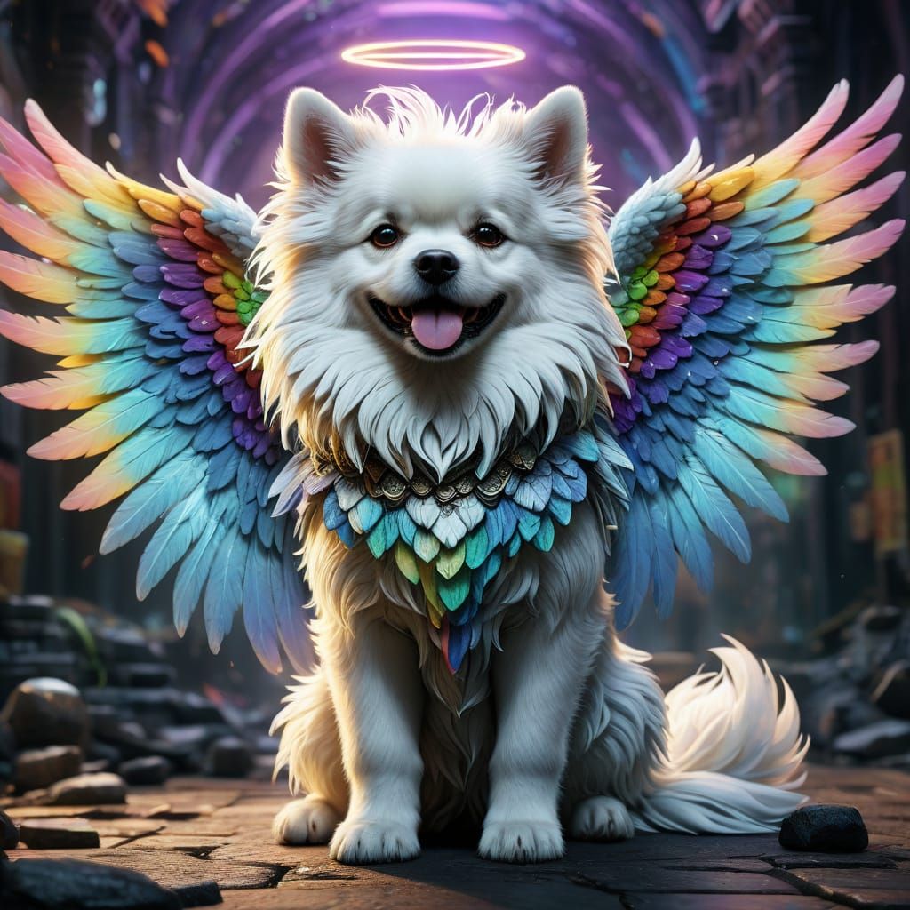 Fluffy Angel Dog 3