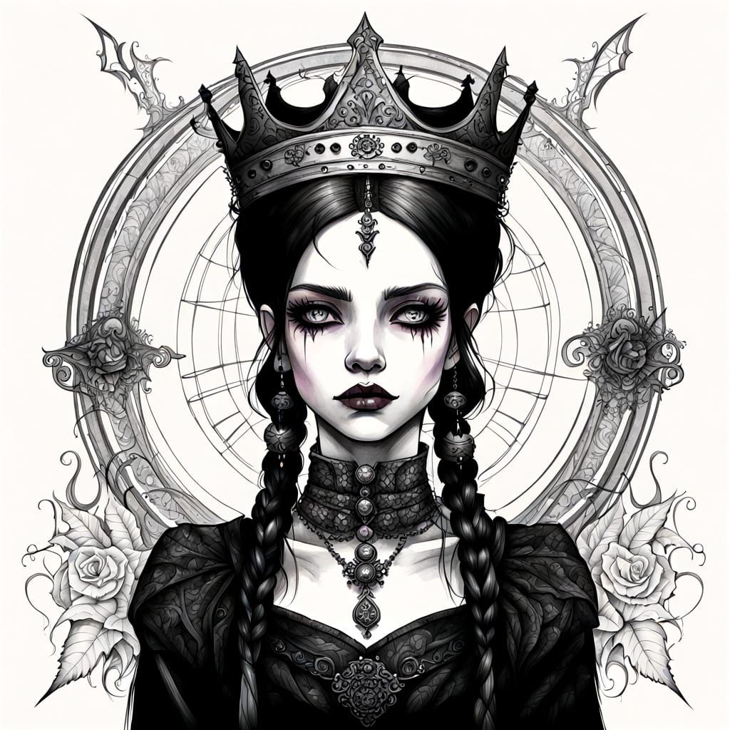 Goth Queen Ink Sketch