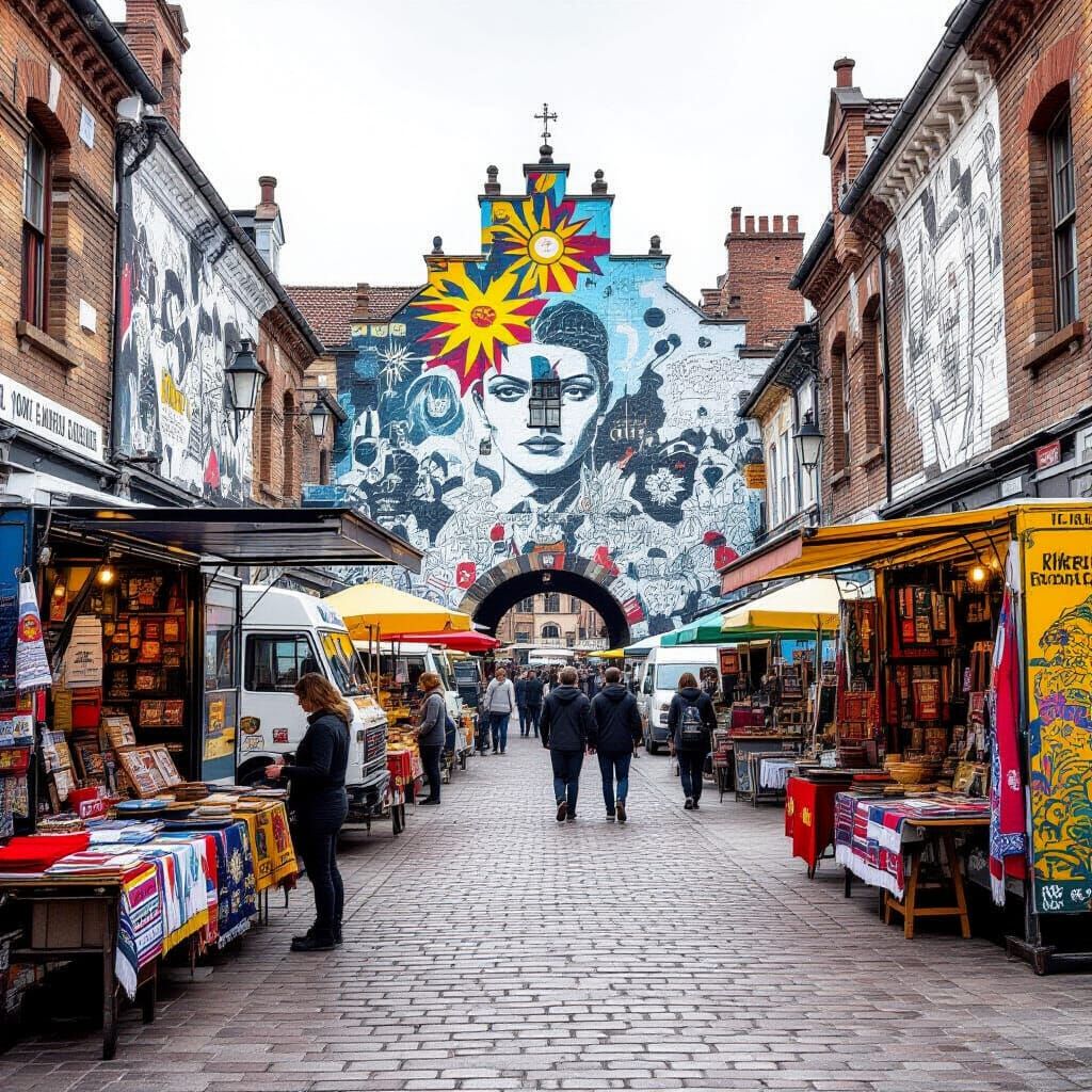 Ancient Market Square with Street Art