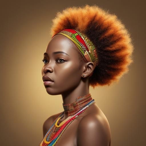 Dramatic Portrait of African Woman in Creative Color