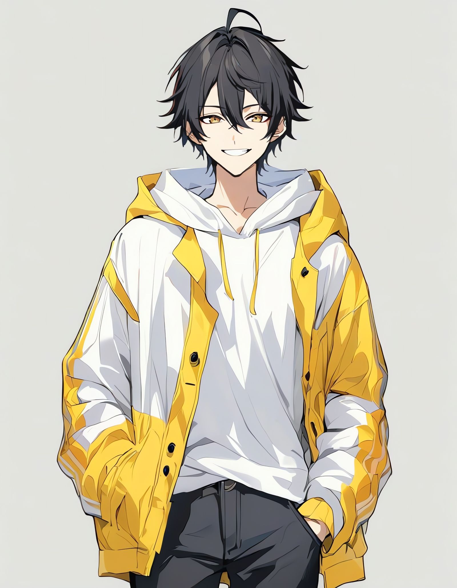 Bishounen in Spot Color Anime Style