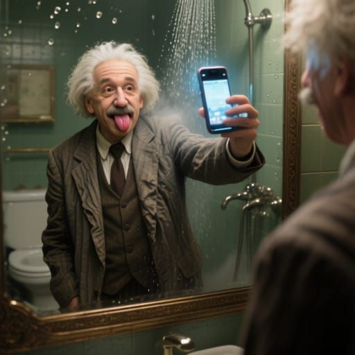 Einstein Takes a Selfie in Photorealistic Style