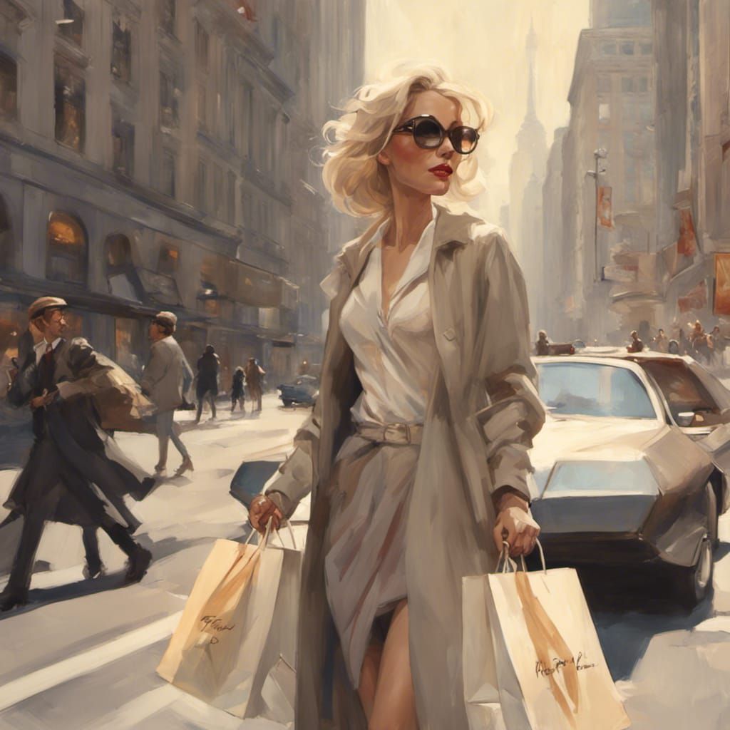 Fifth Avenue Fashion: Romantic Portrait in Frazetta Style