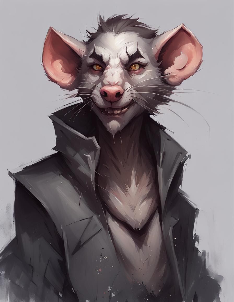 Wererat Bandit Leader Portrait in Surrealist Style