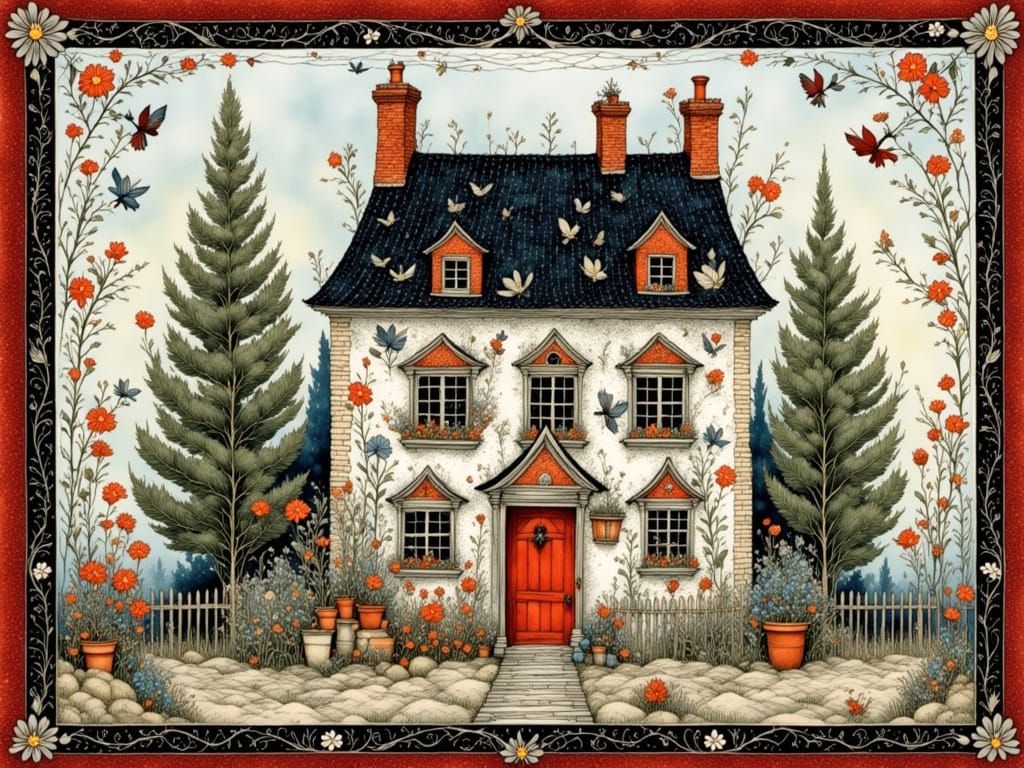 Intricately Detailed Cozy Home in Whimsical Style