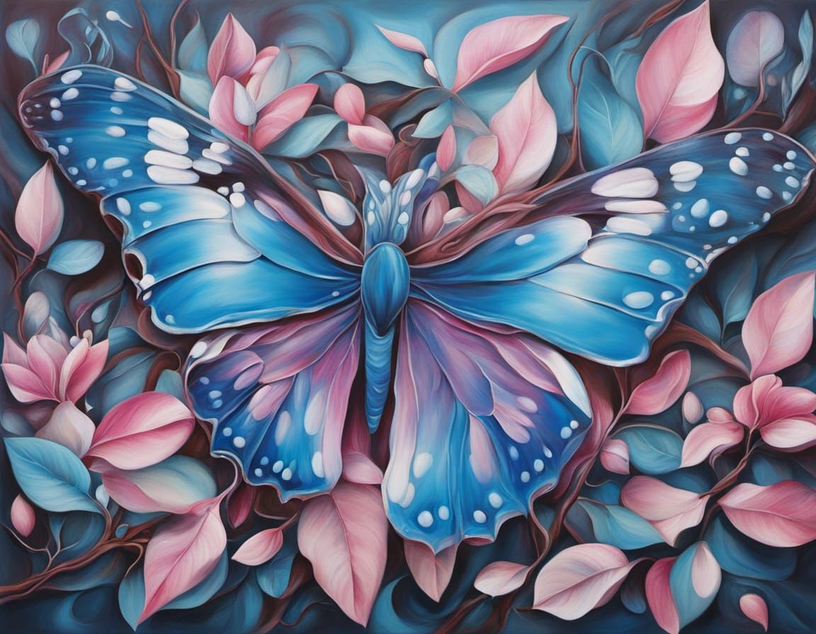 Abstract Surrealism Painting of Blue Chill Sangria