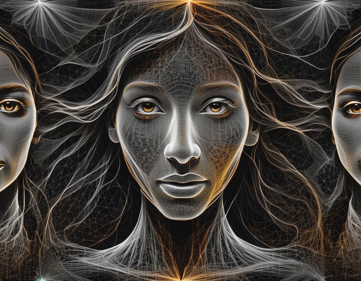 Seamless Textile Pattern of a Woman's Face