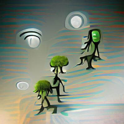 Surreal Tree People in Digital Illustration