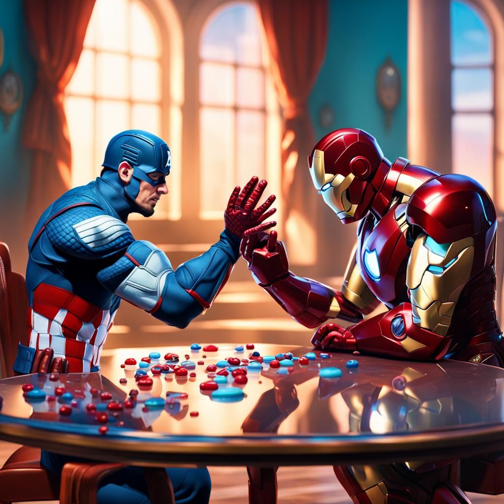 Captain America and Iron Man's Sea Palace Nail Session