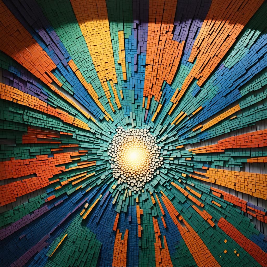 Abstract Mosaic with Volumetric Lighting