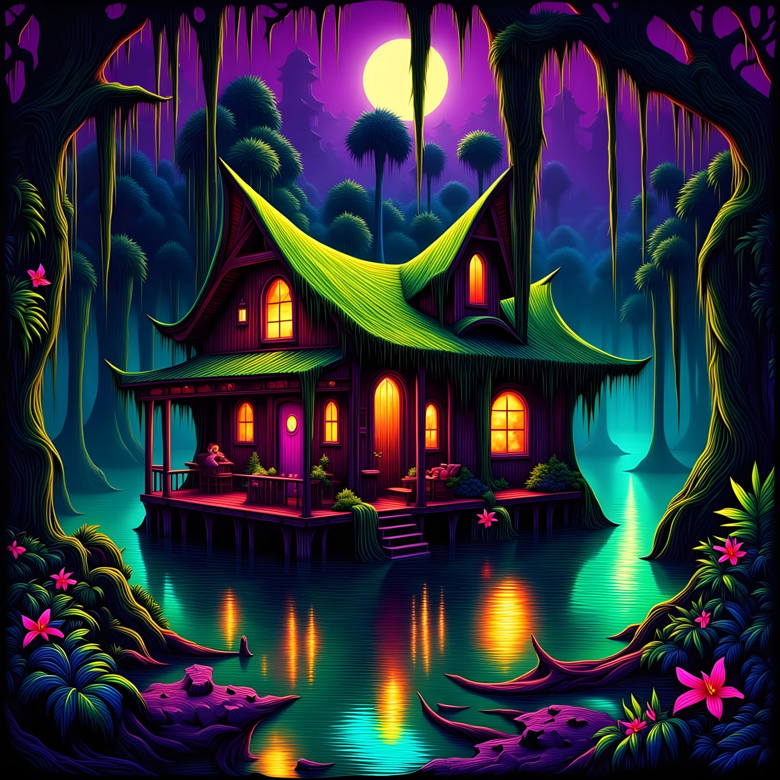 Moss Covered Wizard Lair in Twisted Swamp Shack