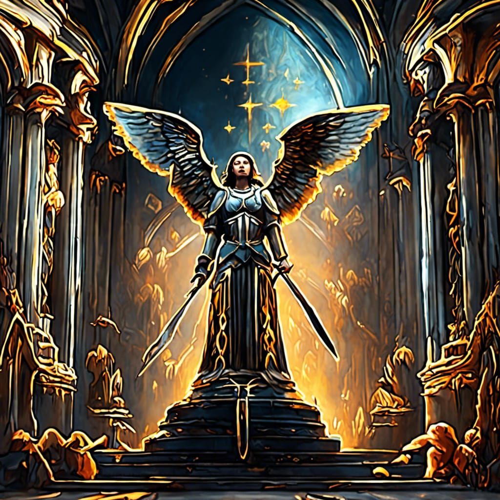 St. Joan of Arc and Archangels with Starships