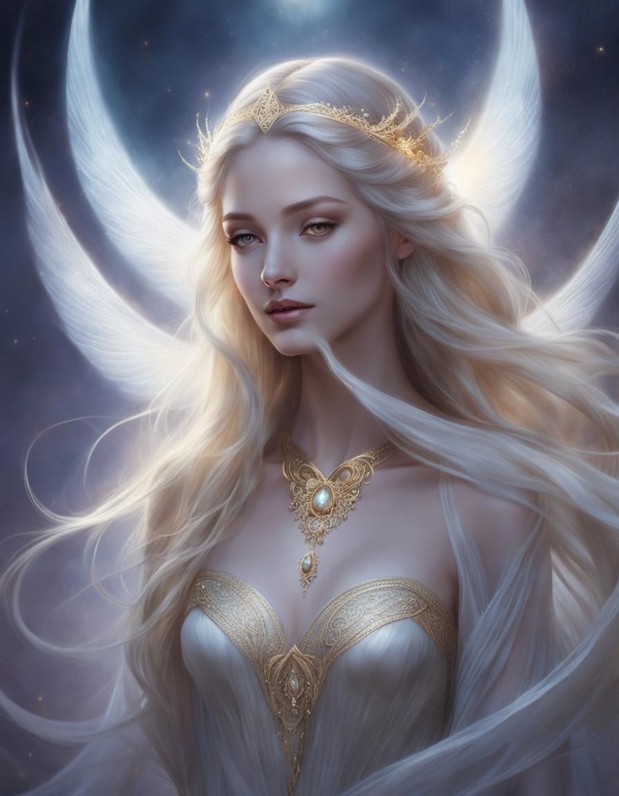 Enigmatic Goddess Portrait in Ethereal Fantasy Style