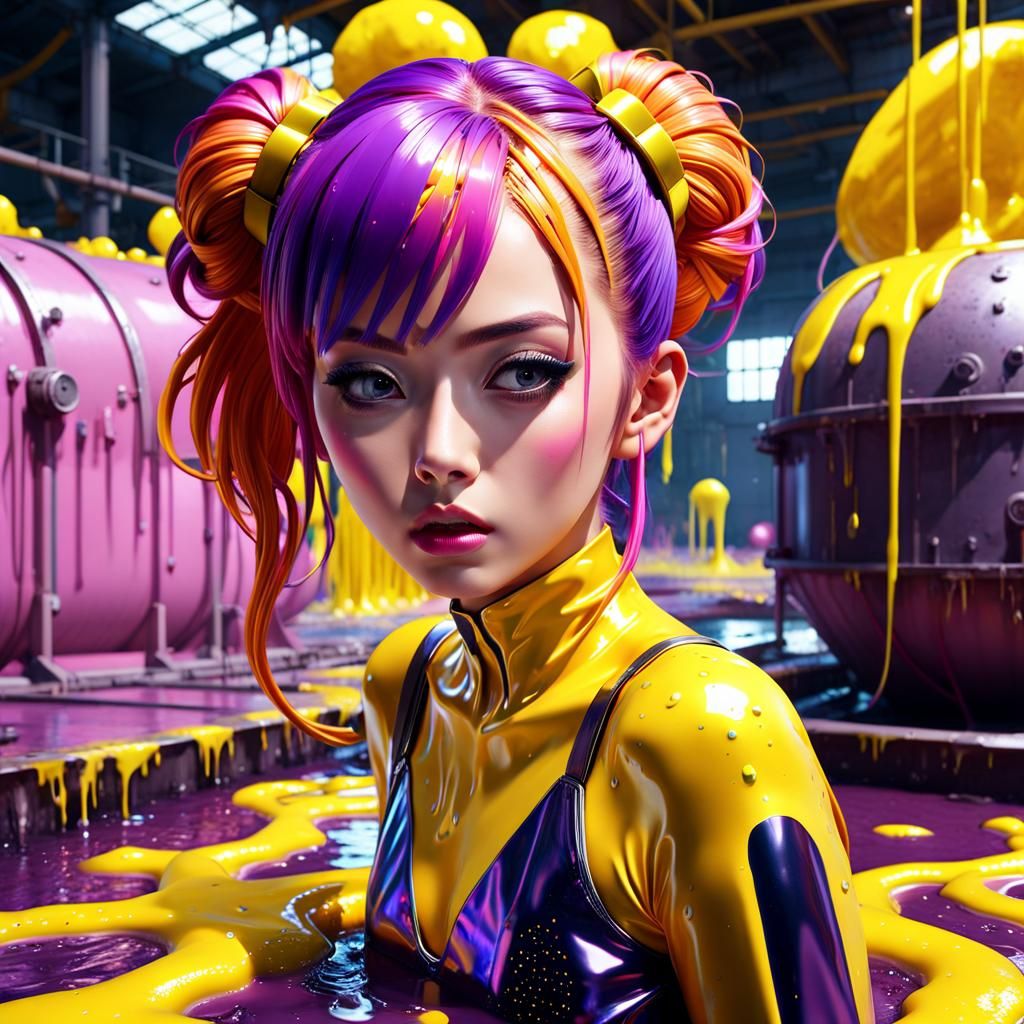 Futuristic Pop Star in Slime: 3D Digital Art