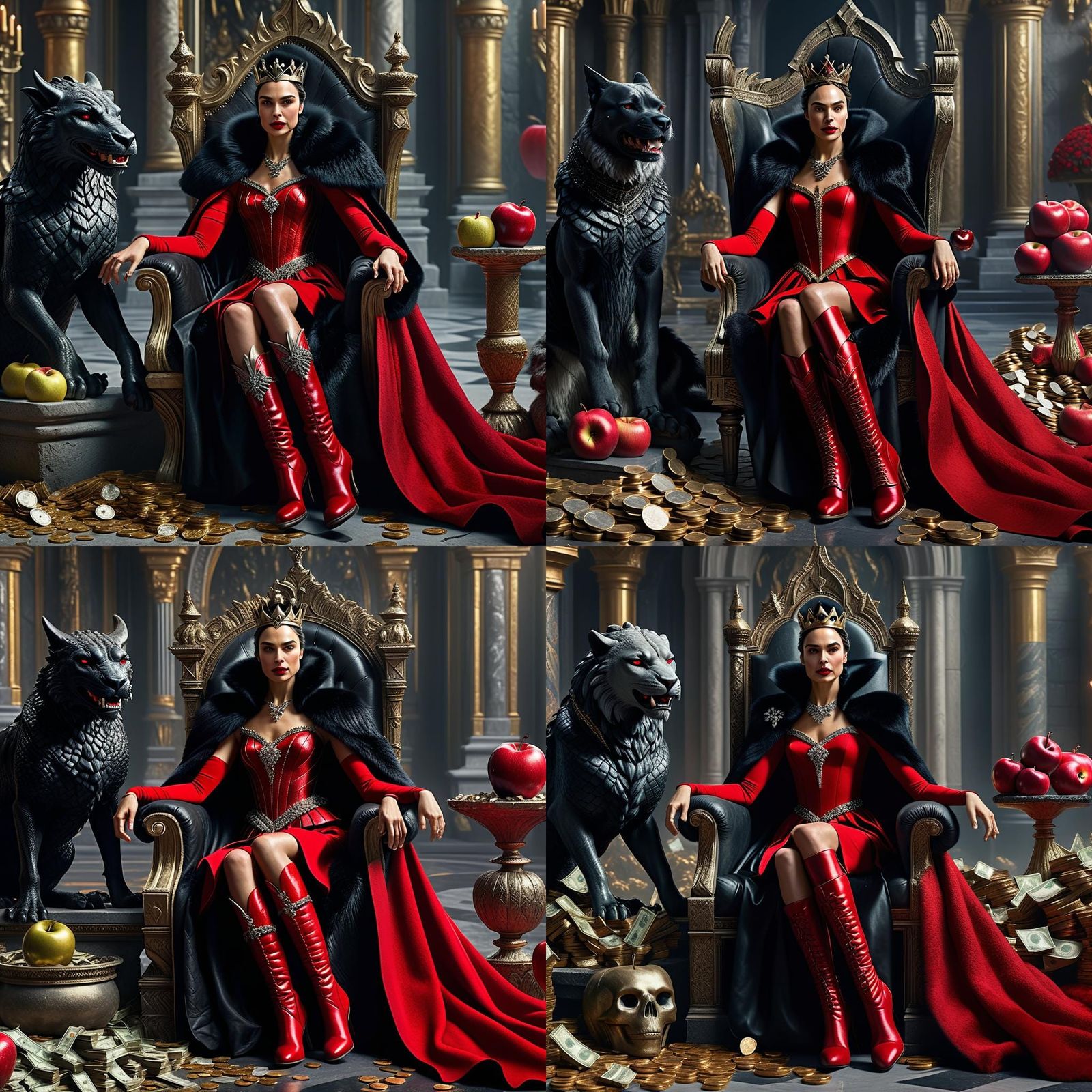 Evil Queen on Throne: Dark Fantasy Digital Art