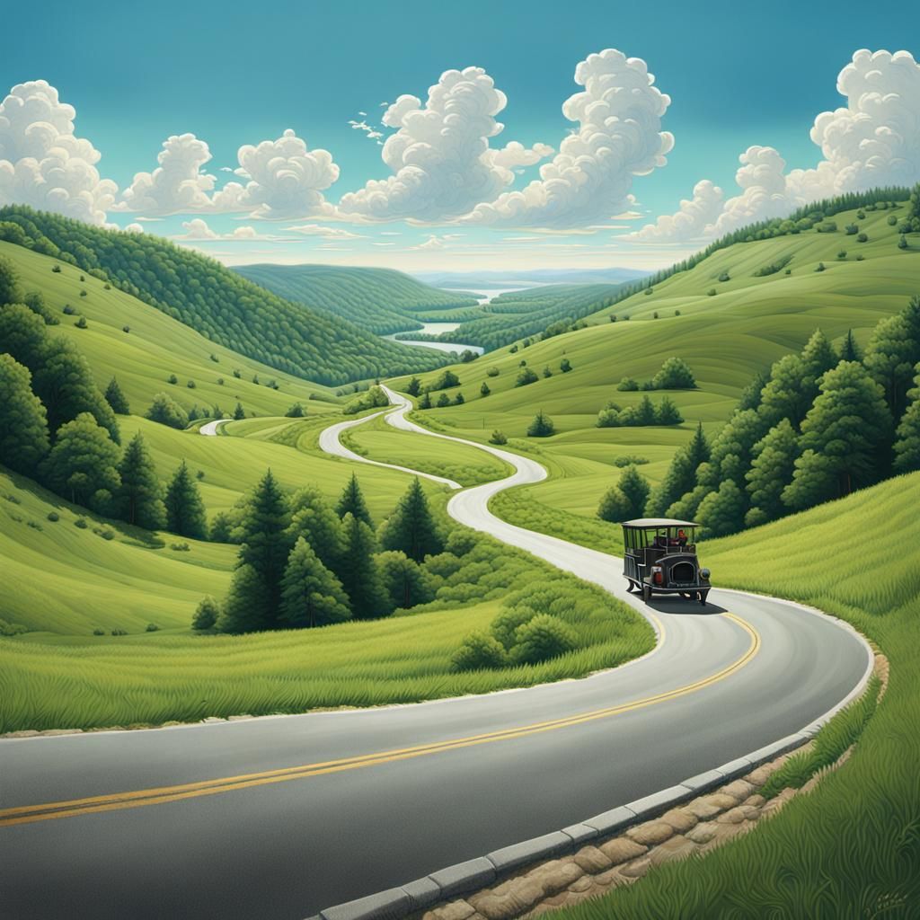 Serene Landscape in Hyperrealistic Hudson River School Style