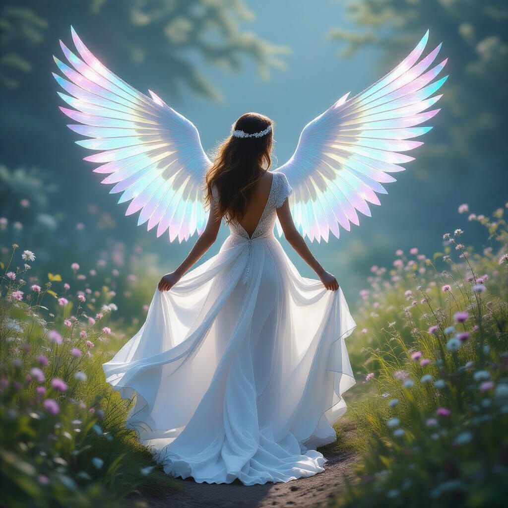 Bride Ascends as Celestial Being in Luminous Photograph