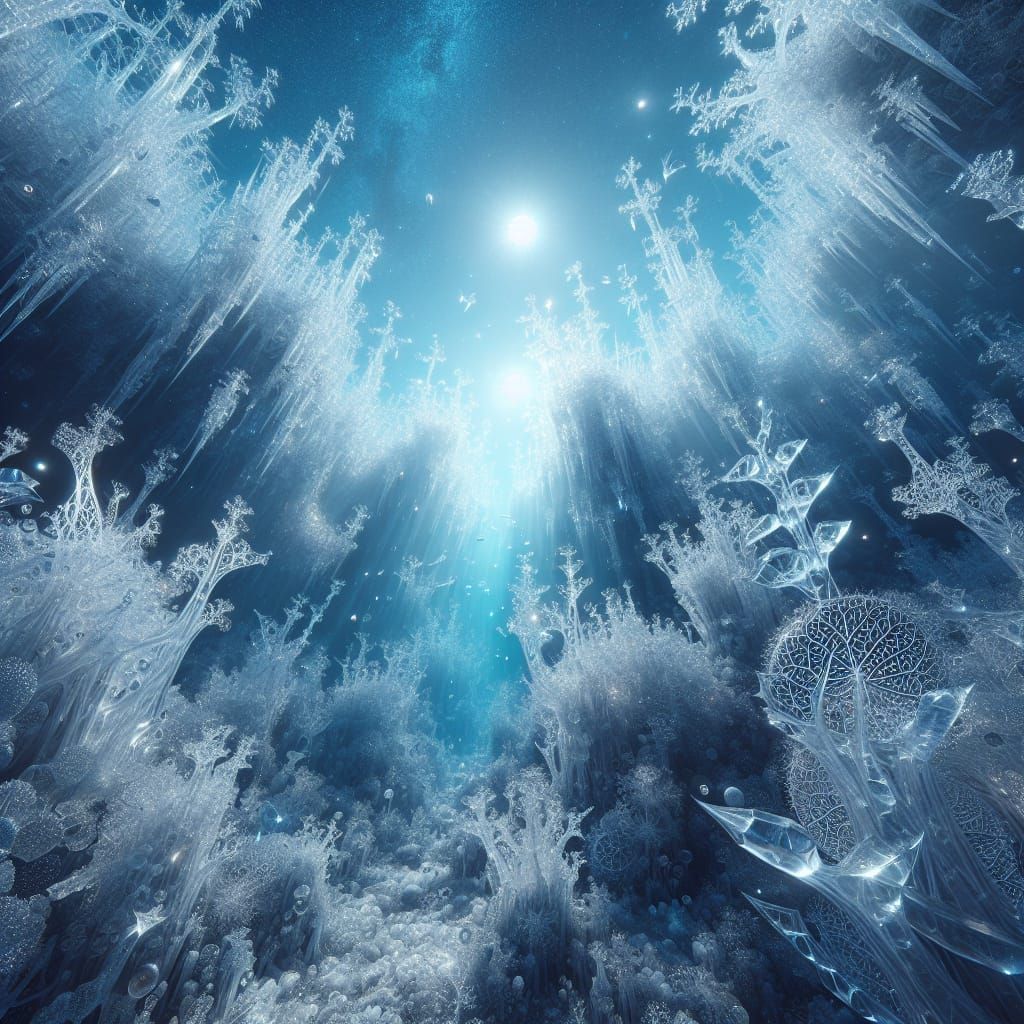 Icy Coral Reef: Underwater Crystal Landscape