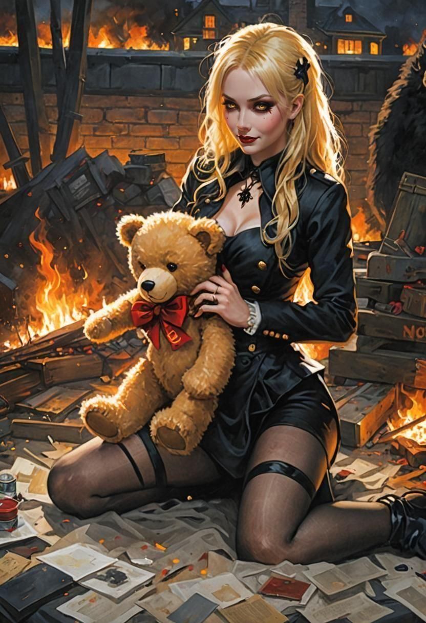 Noir Night: Blond Goth Girl with Fire Powers