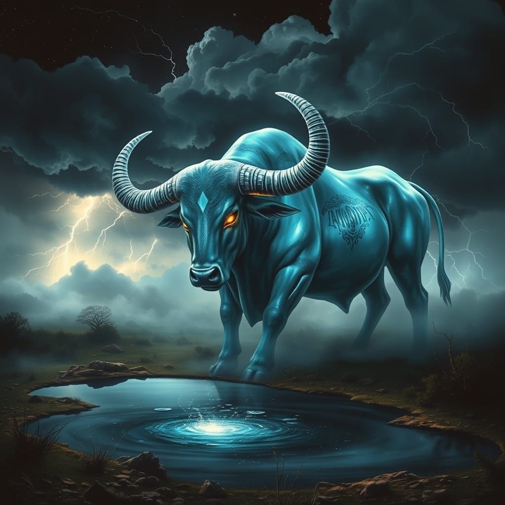 Ethereal Rain Bull Materializes in Mysterious Water Spirit L...