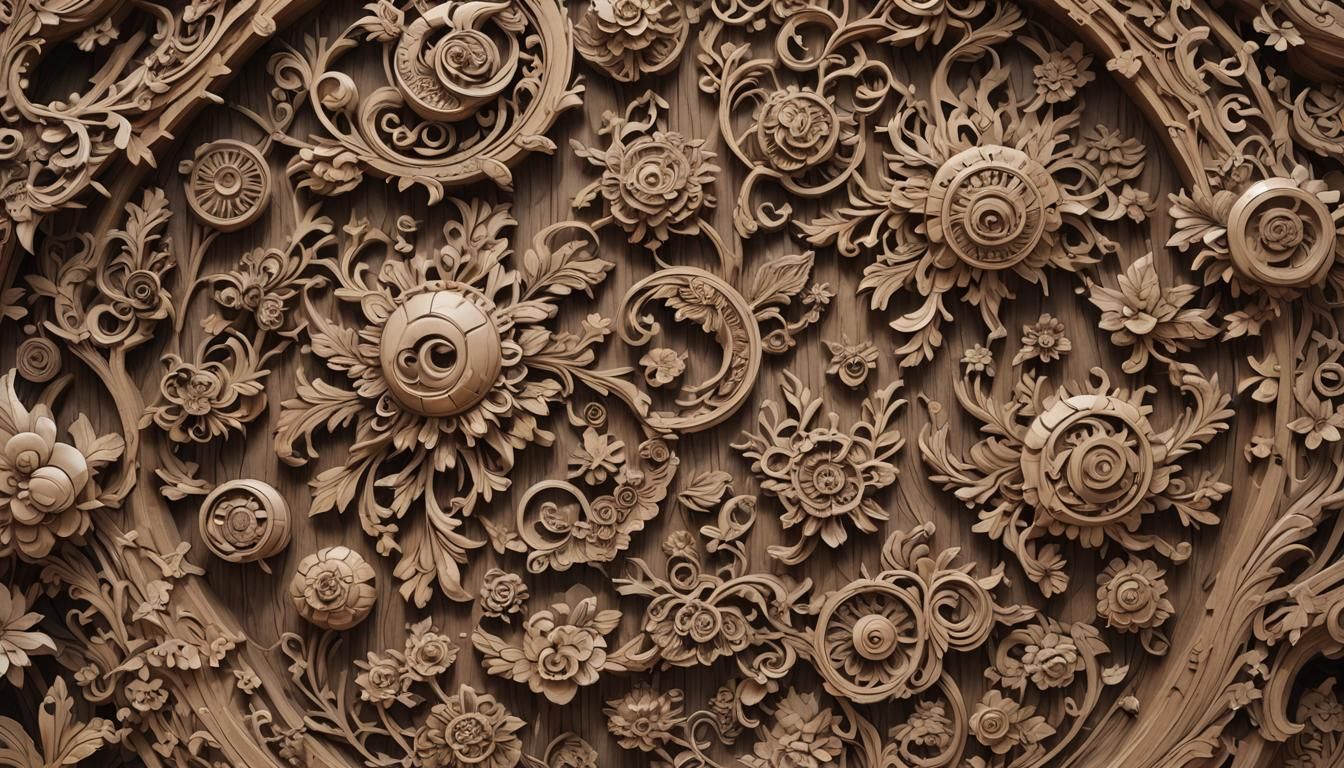 Detailed 3D Anime Style Wood Carvings