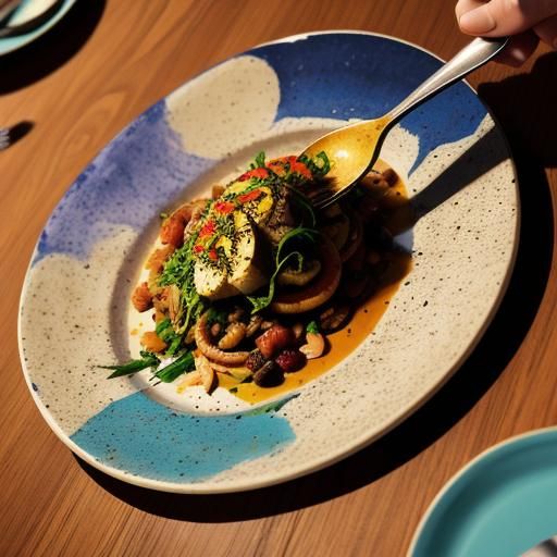 Dinner Party Chaos in Surreal Style