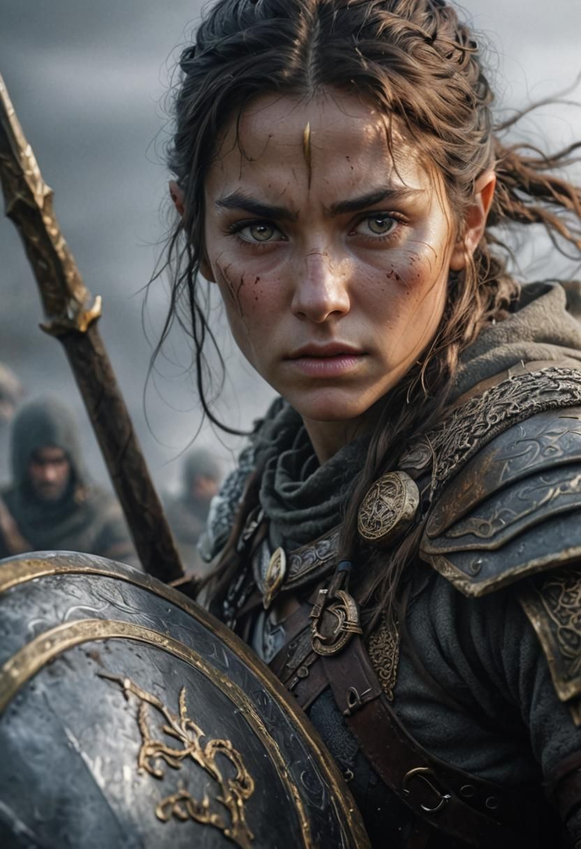 Beautiful Female Warrior in Lord of the Rings Style